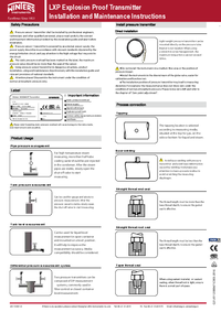 Thumbnail of document Manual - LXP Explosion Proof Pressure Transmitter